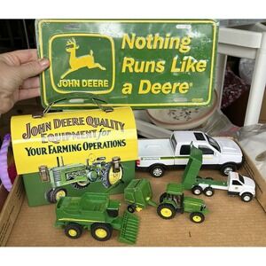 John Deere Tractors ERTL Toys Lunch Box Sign Combine Tractor Truck - Lot of 13